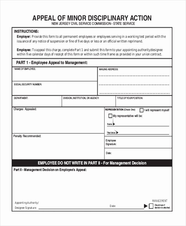 Employee Disciplinary Action form New Sample Disciplinary Action form 9 Free Documents In Pdf