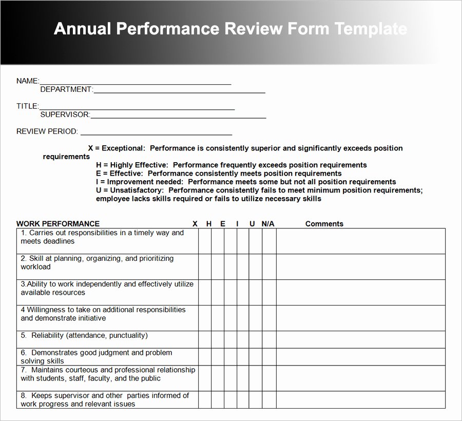 Employee Evaluation form Template Word Best Of Employee Performance Review Template