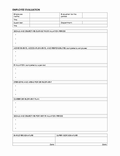 Employee Evaluation form Template Word Luxury 7 Employee Evaluation form Templates to Test Your Employees