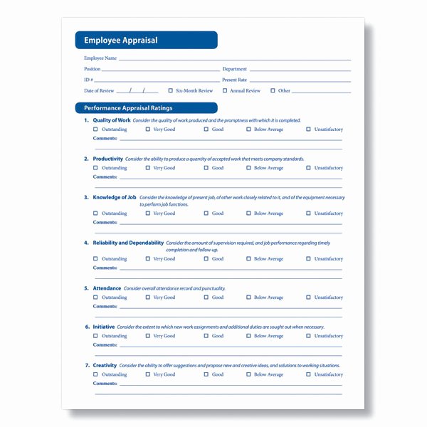 Employee Performance Evaluation format Luxury Employee Appraisal form Downloadable