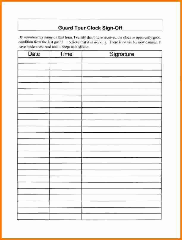 Employee Sign In Sheets Elegant Sign Off Sheet Template Sign Off Sheet Template Project