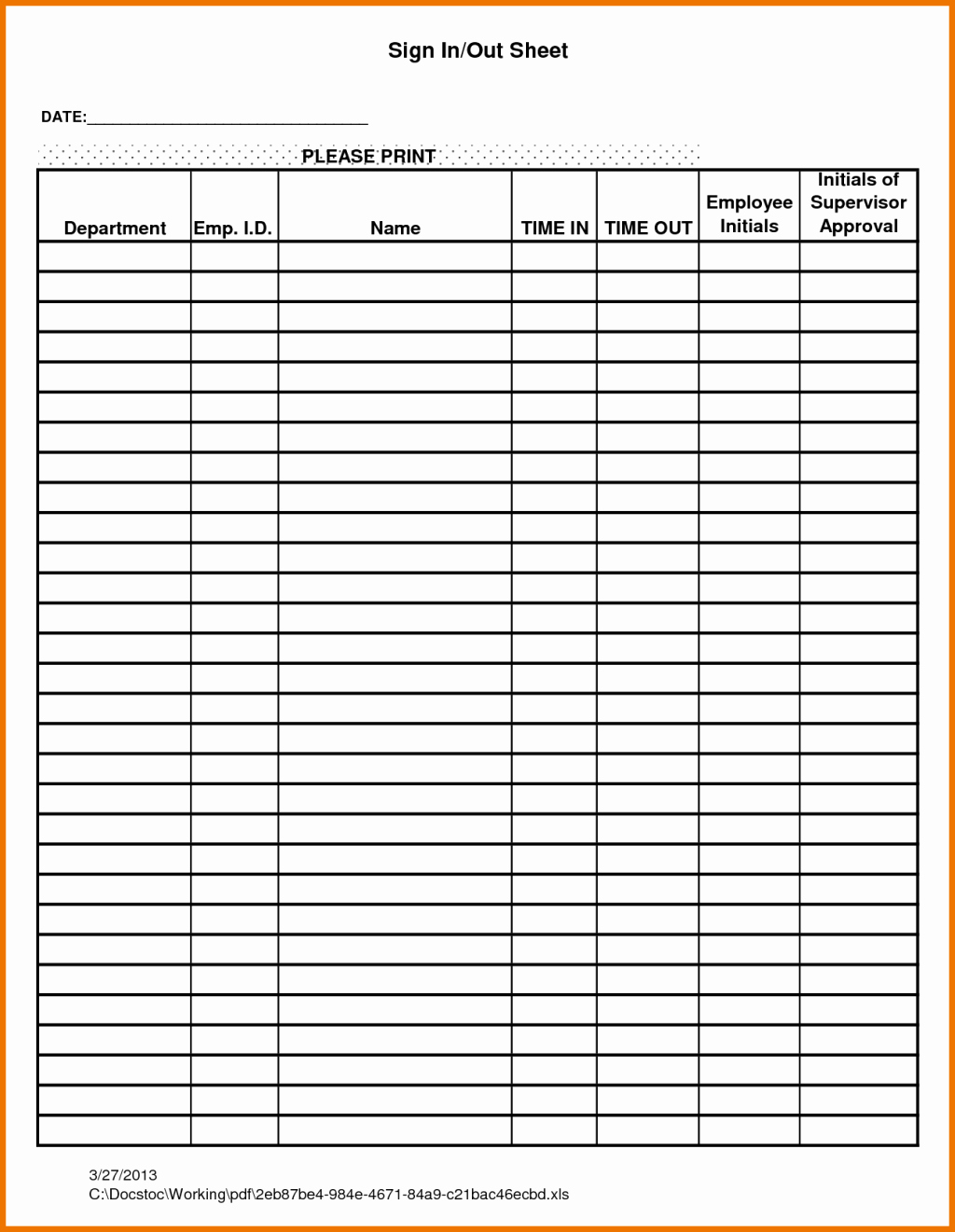 Employee Sign In Sheets Luxury Interesting Employee attendance Sign In Sheet with