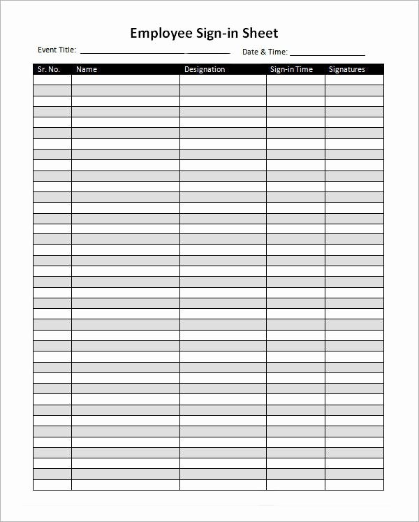 Employee Sign In Sheets Luxury Sign In Sheet Template 21 Download Free Documents In