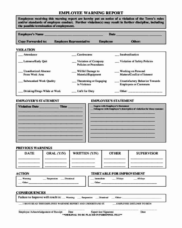 Employee Write Up Templates Lovely 40 Employee Write Up form Templates [word Excel Pdf]