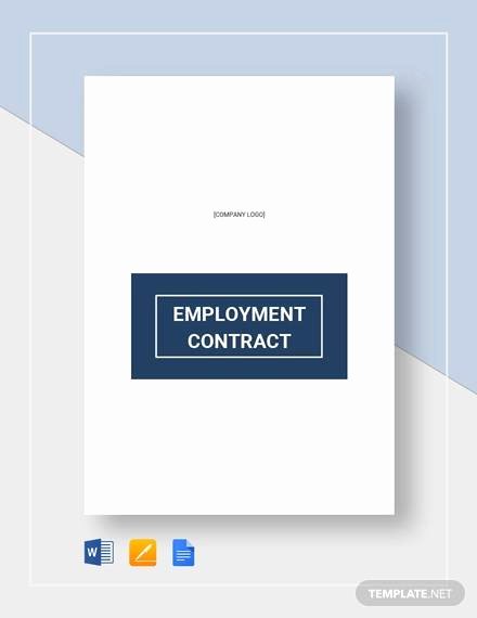 Employment Contract Template Word Lovely Free 23 Sample Employment Contract Templates In Google