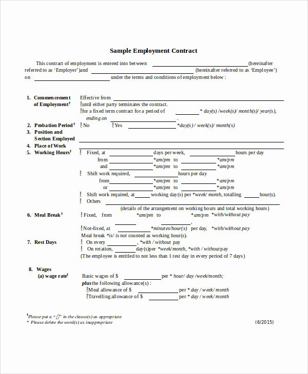 Employment Contract Template Word New Agreement format Sample 32 Examples In Word Pdf
