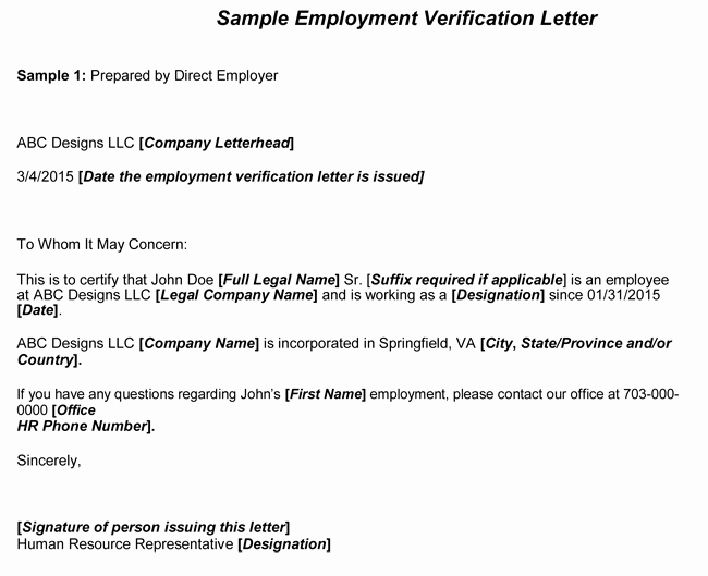 Employment Verification form Template Fresh Employment Verification Letter 8 Samples to Choose From
