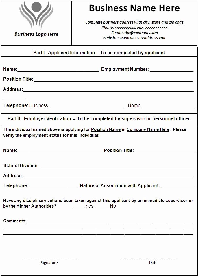 Employment Verification form Template Luxury 10 Employment Verification forms