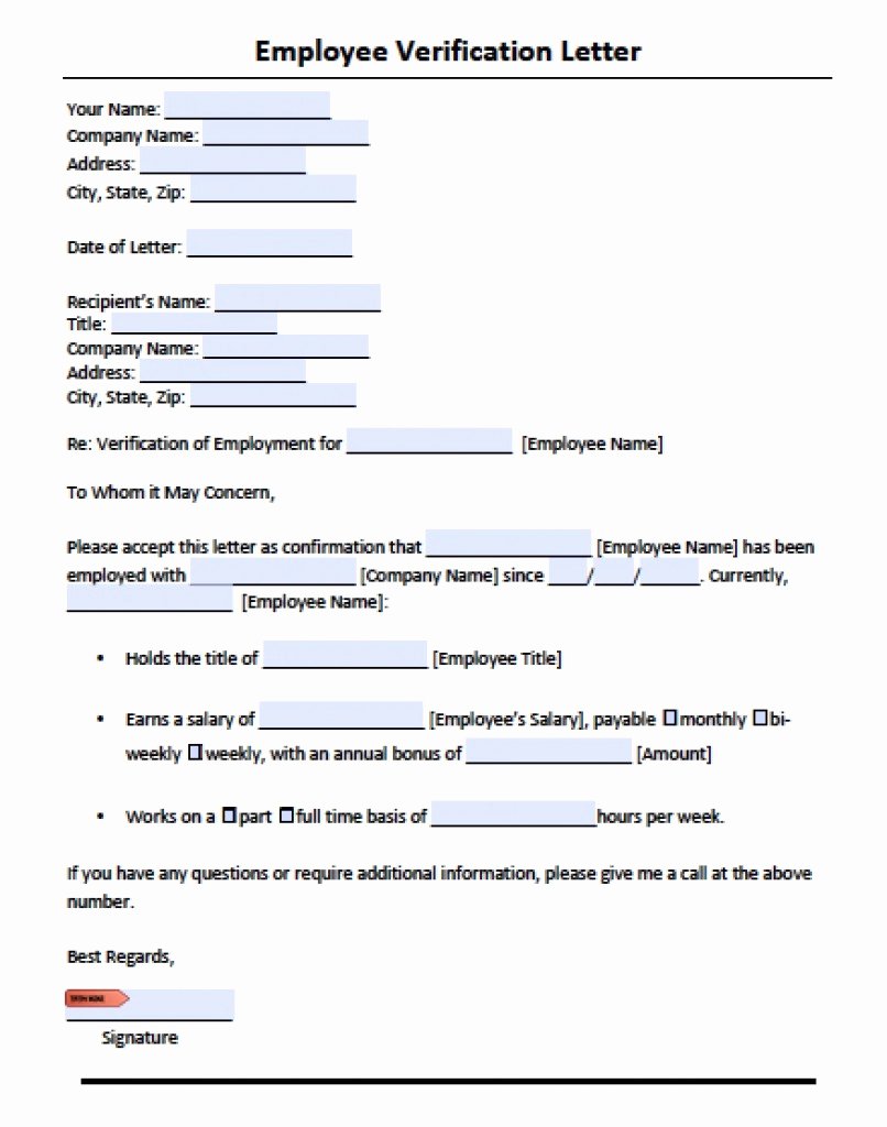 Employment Verification form Template New 11 Employee Verification Letter Examples Pdf Word