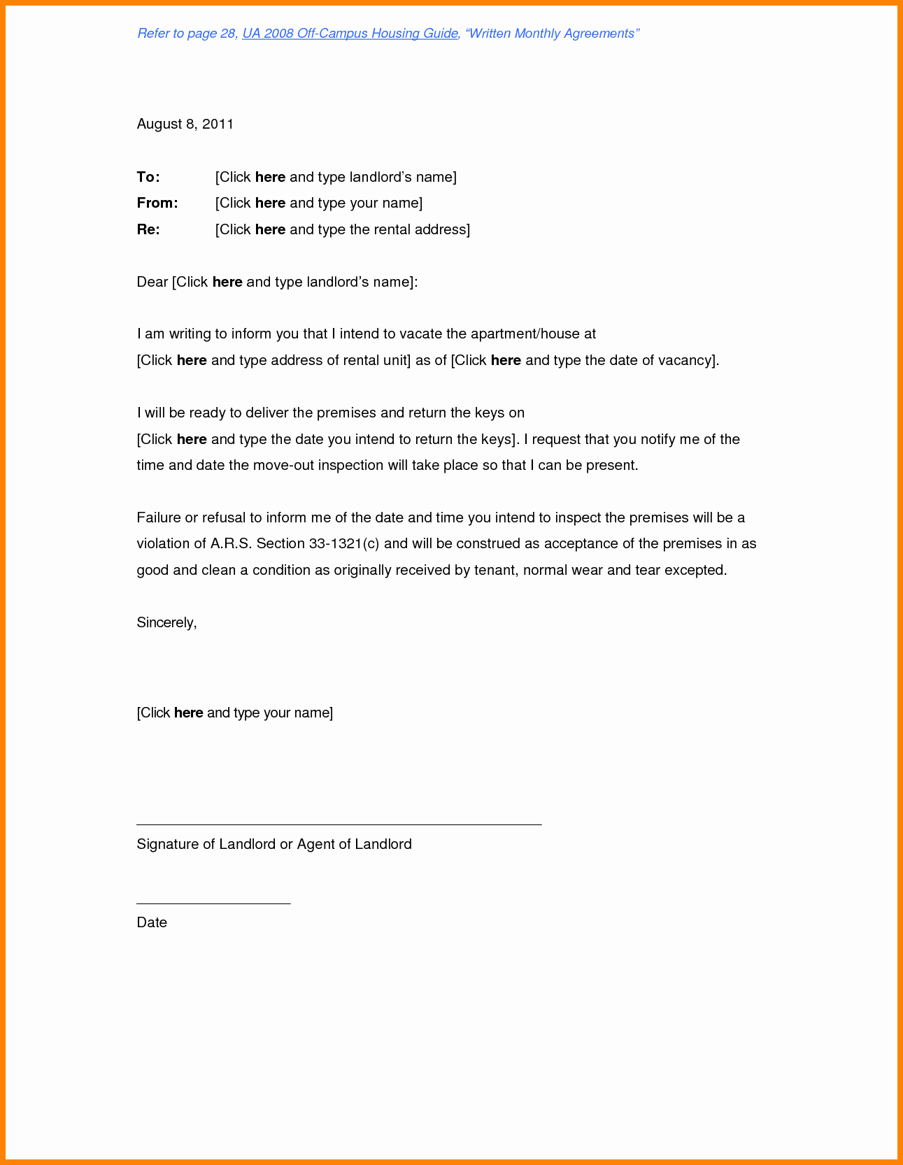 End Of Lease Letter Fresh 5 End Of Lease Letter to Tenant From Landlord