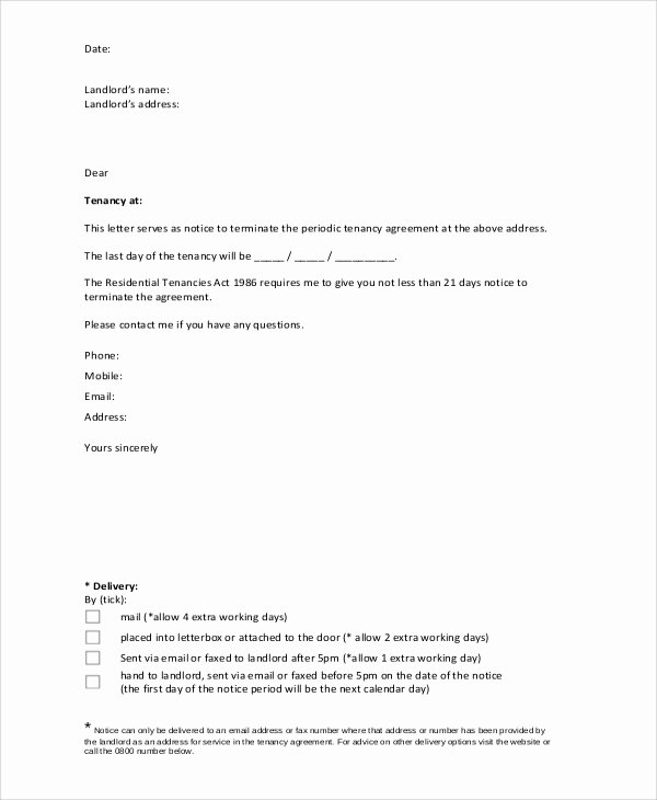 End Of Lease Letter Unique Sample Lease Termination Letter 7 Examples In Word Pdf