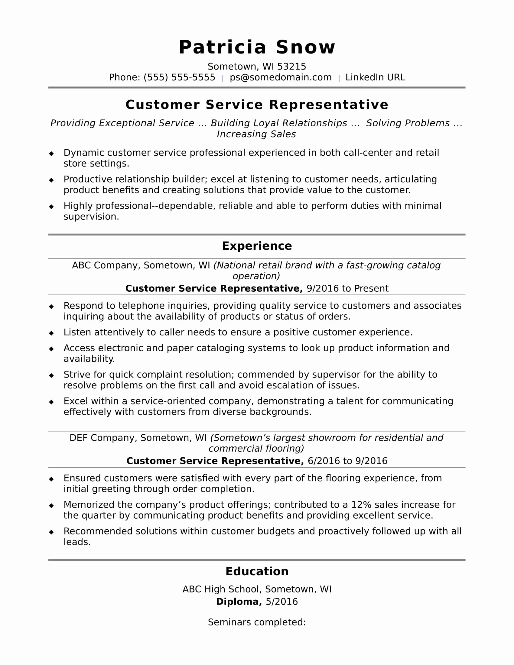 Entry Level Customer Service Resume Lovely Customer Service Representative Resume Sample