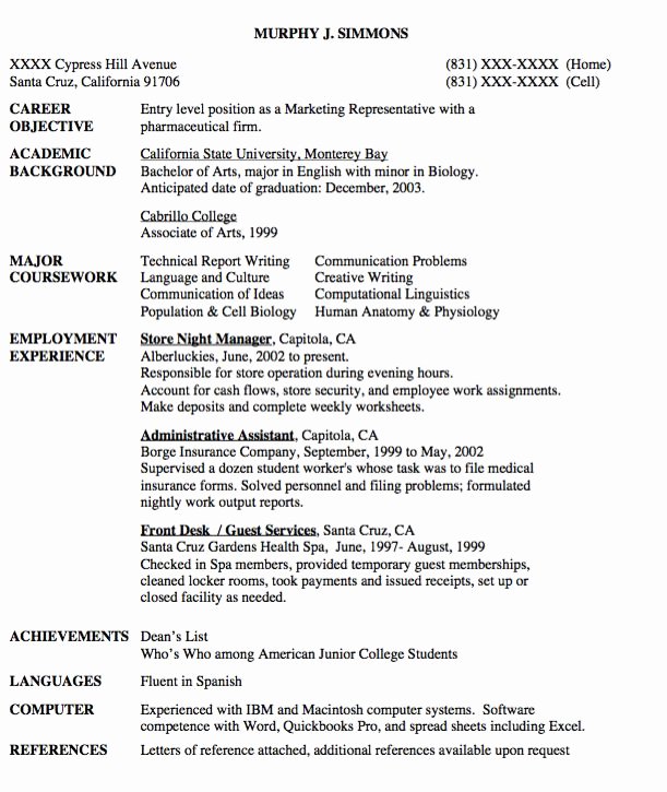 Entry Level Marketing Resume New 925 Best Images About Example Resume Cv On Pinterest