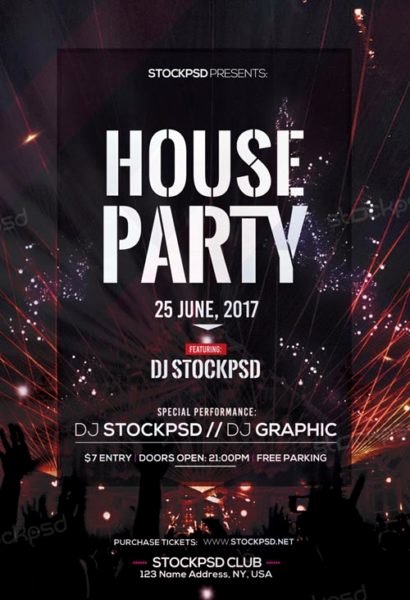 Event Flyer Templates Free Lovely House Party Free Flyer Template Download Flyer Templates