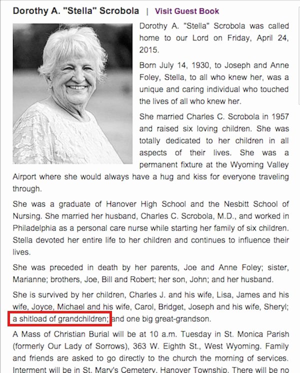 obituary writing sample