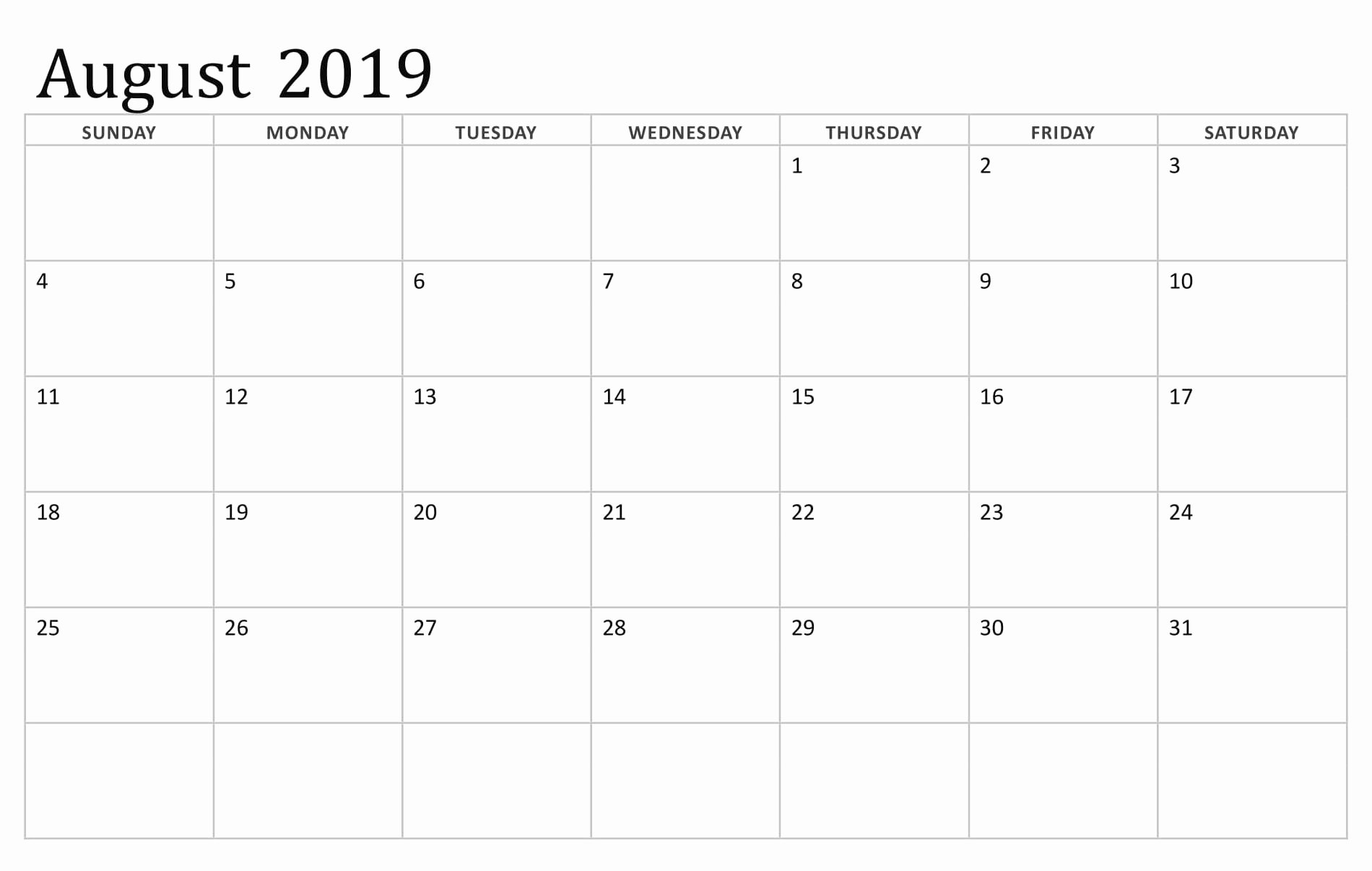 Excel Calendar 2019 Template Beautiful August 2019 Calendar Excel Editable Template Free Download