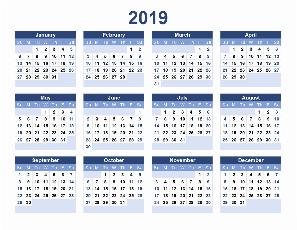 Excel Calendar 2019 Template Best Of 2019 Calendar Template Excel