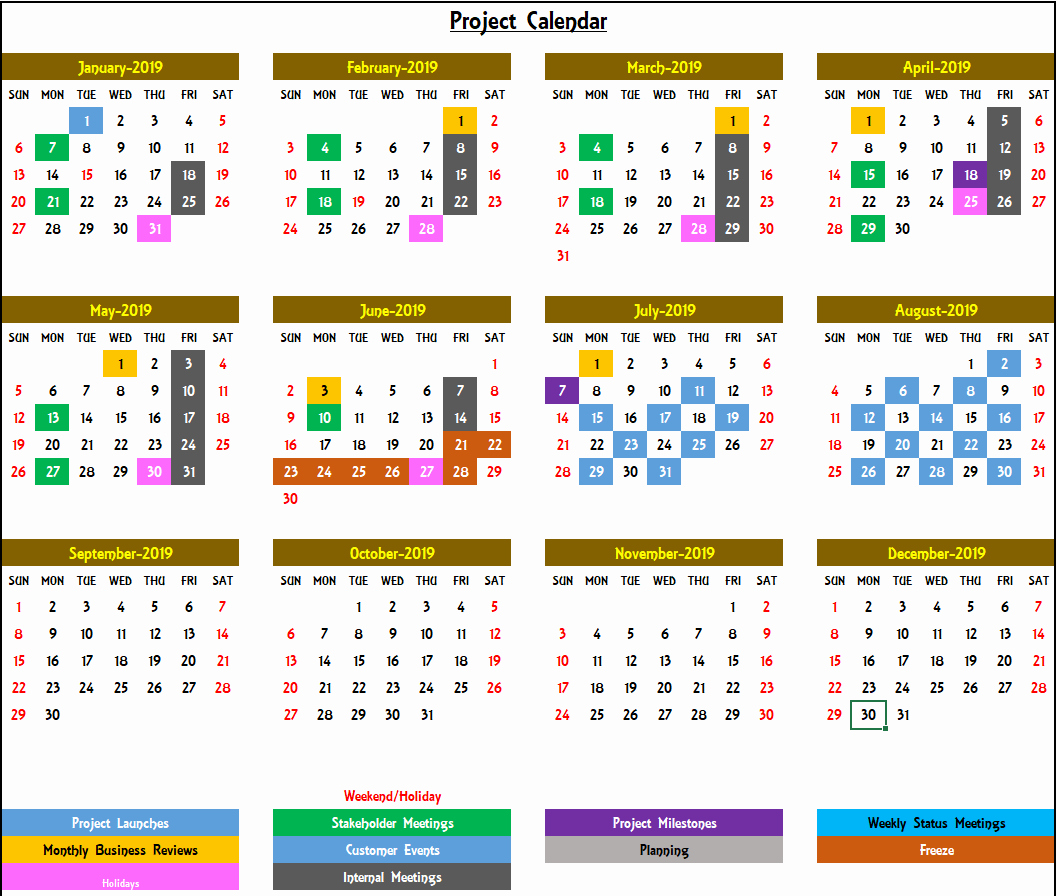 Excel Calendar 2019 Template Best Of Excel Calendar Template Excel Calendar 2019 2020 or Any