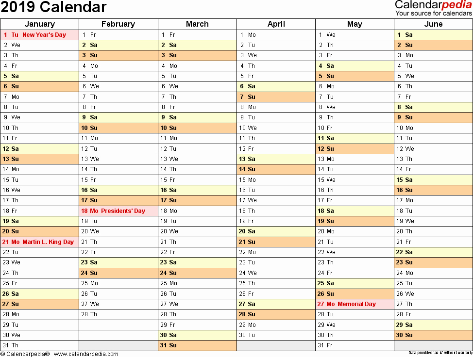 Excel Calendar 2019 Template Unique 2019 Calendar Download 18 Free Printable Excel Templates