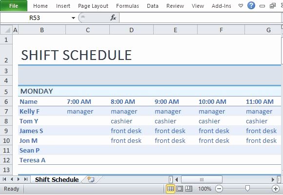 Excel Employee Schedule Template Luxury Employee Shift Schedule Template for Excel