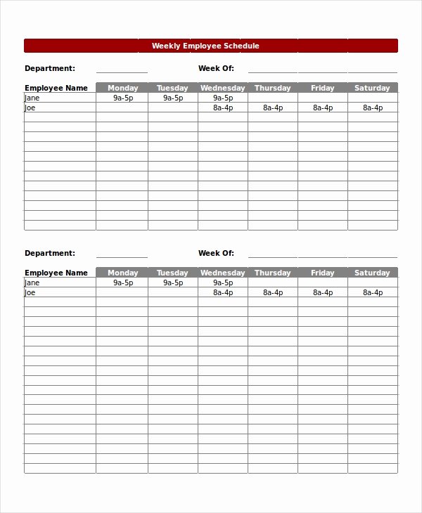 Excel Employee Schedule Template New Excel Schedule Template 11 Free Pdf Word Download