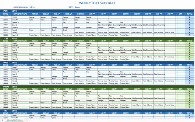 Excel Employee Schedule Template New Free Work Schedule Templates for Word and Excel