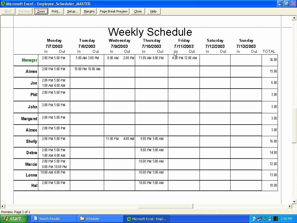 Excel Employee Schedule Template Unique Employee Schedule Template