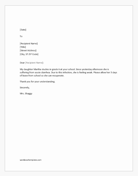 Excuse Note for School Beautiful 10 Excuse Letters for Being Absent In School for Various