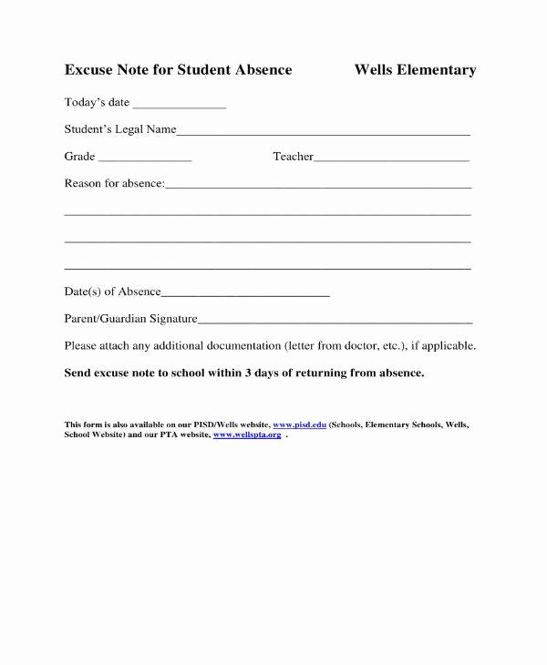 Excuse Note for School Inspirational 11 School Excuse Note Templates Pdf