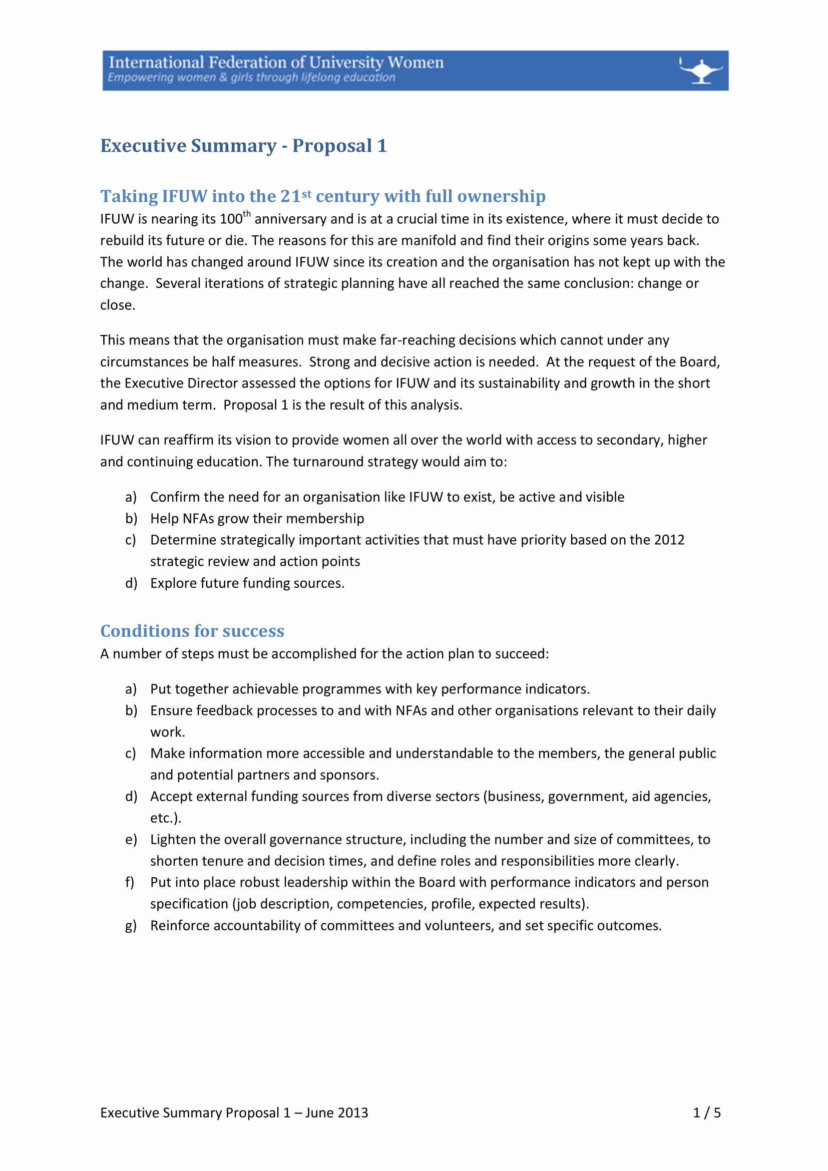 40 Executive Summary Sample For Proposal Desalas Template