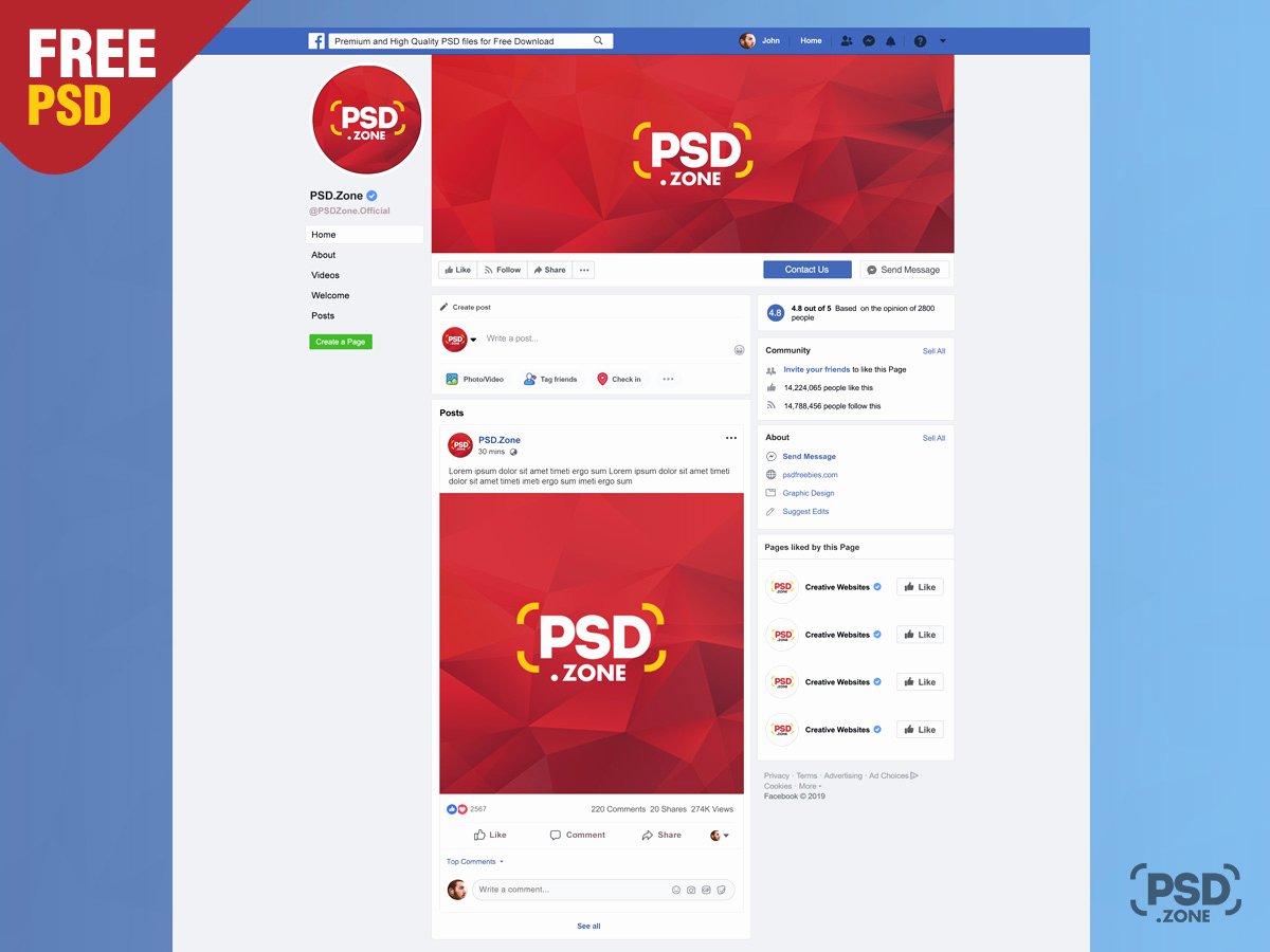 Facebook Cover Photo Template Psd Beautiful Page Mockup 2019 Template Psd Psd Zone