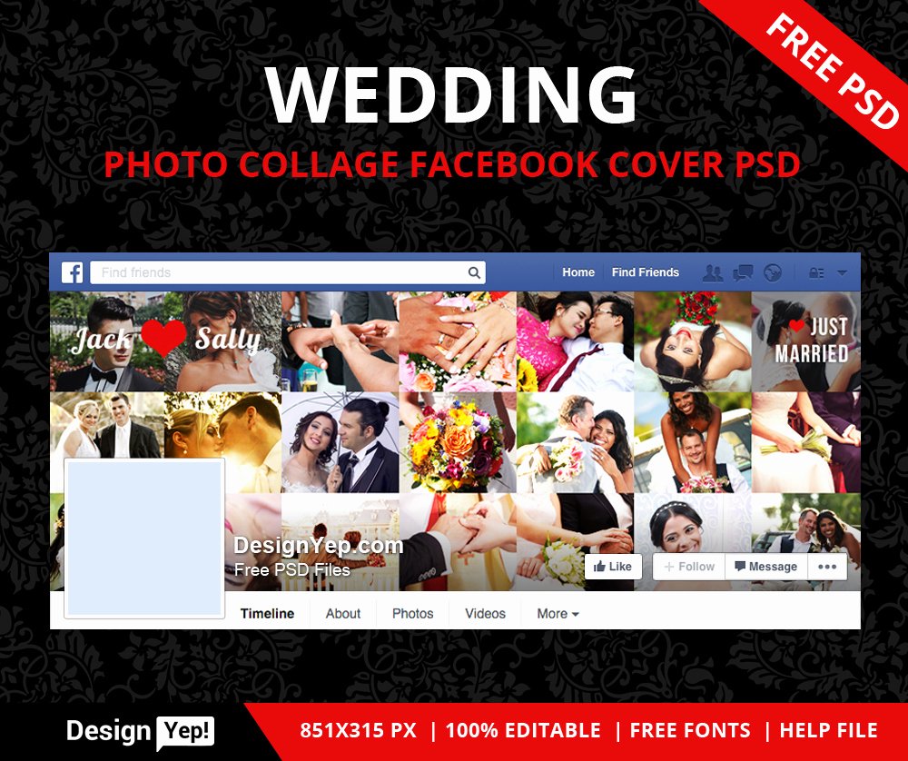 Facebook Cover Template Psd Awesome 75 Free Must Have Wedding Templates for Designers