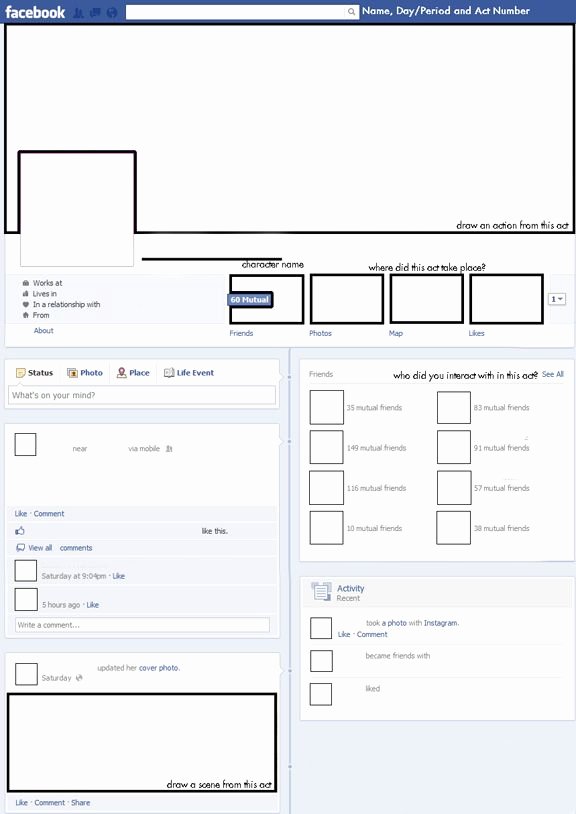 Facebook Template for Students Luxury Page Template Use to Summarize Book or Analyze