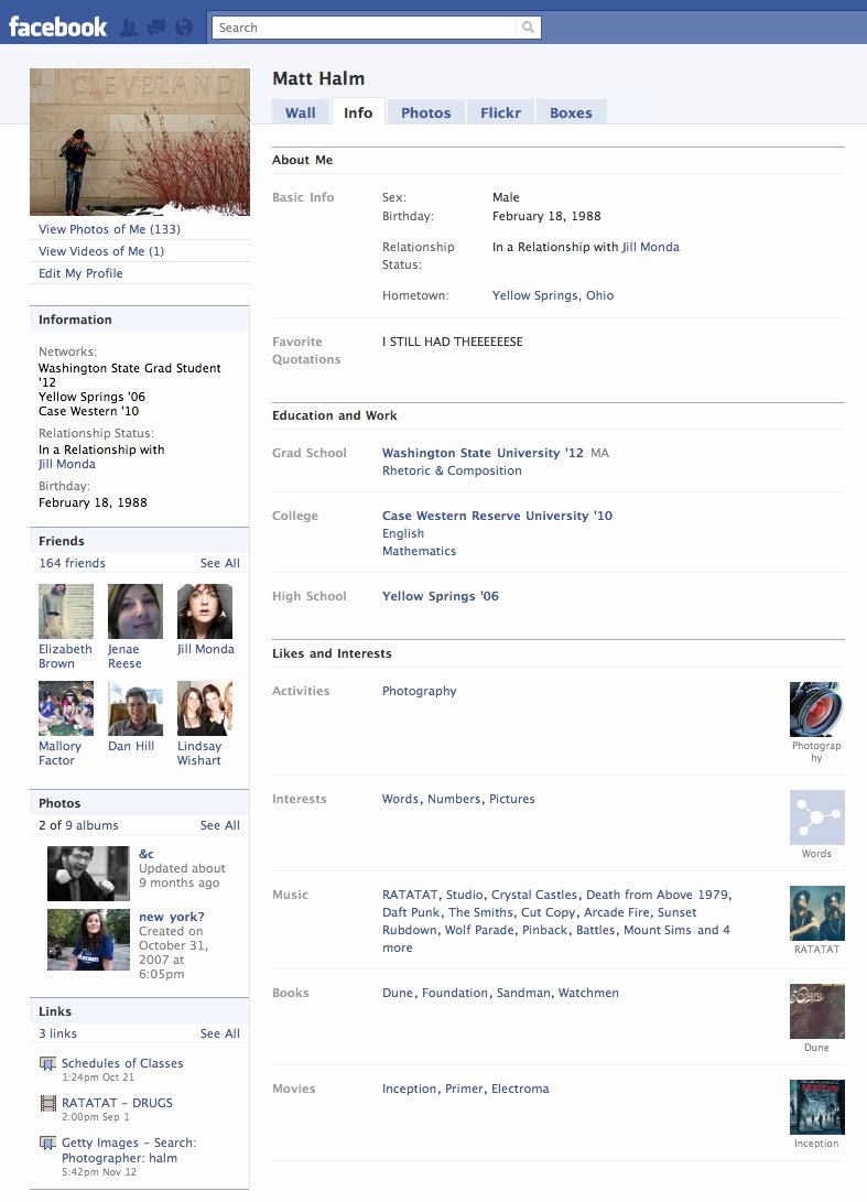 Facebook Template for Students New Profile Template for Students