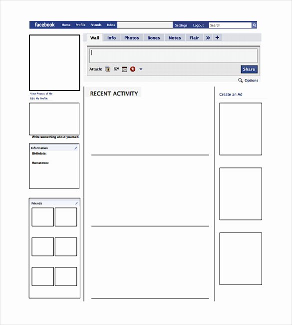 Facebook Template for Students Unique Blank Template – 11 Free Word Ppt &amp; Psd