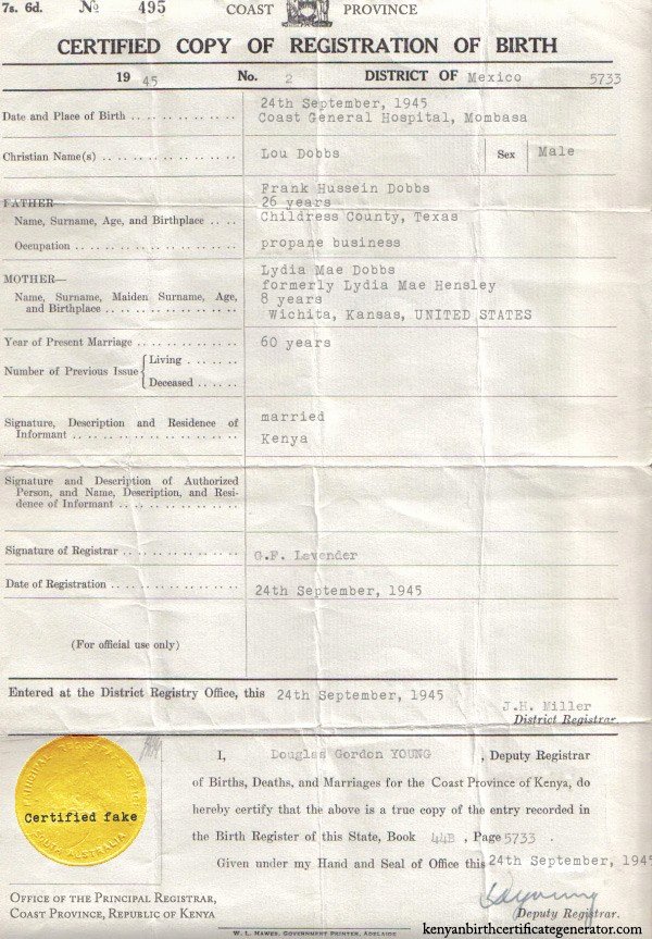 Fake Birth Certificate Maker Lovely Pushing Rope Make Your Own Fake Kenyan Birth Certificate