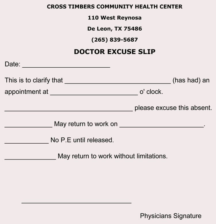 Fake Doctors Note for School Awesome Creating Fake Doctor S Note Excuse Slip 12 Templates