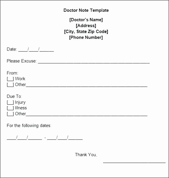 Fake Doctors Note for School Fresh Fake Doctors Note Template for Work or School Pdf