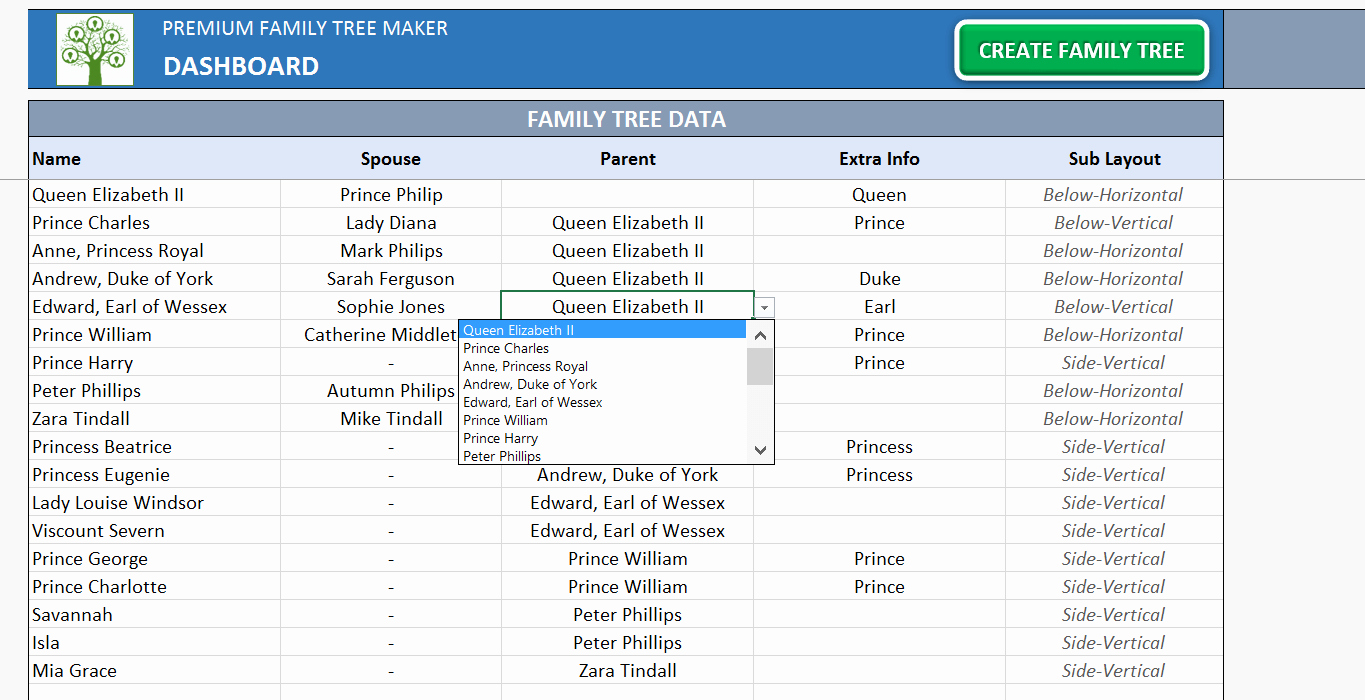 Family Tree Templates Excel Fresh Family Tree Template Printable Excel Generator with S