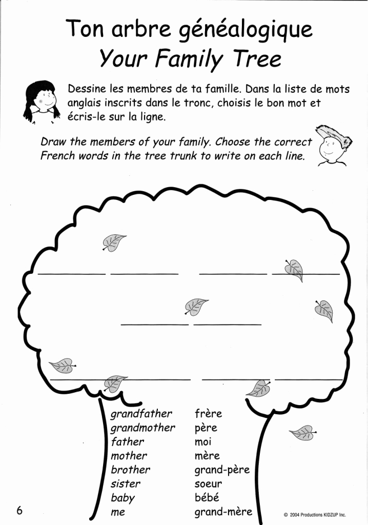 Family Tree Worksheet Printable Beautiful French Family Tree Printable Worksheet
