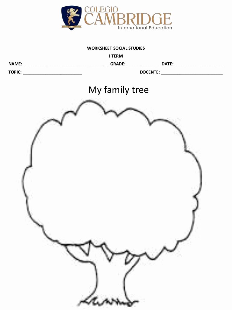 Family Tree Worksheet Printable New Worksheet 2 My Family Tree