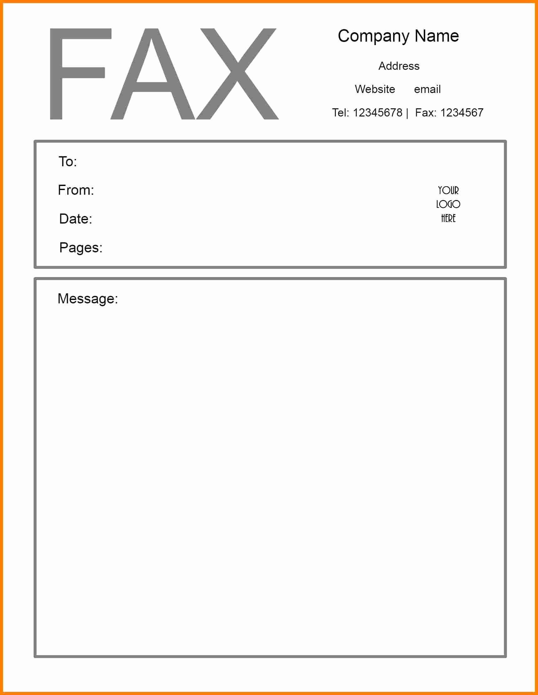 Fax Cover Sheet Template Free Unique Fax Header Template Word Picture – Microsoft Word Fax