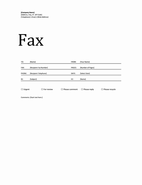 Fax Cover Sheet Template Word Awesome Fax Cover Sheet