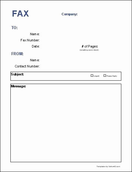 Fax Cover Sheet Template Word Best Of Blank Fax Cover Page