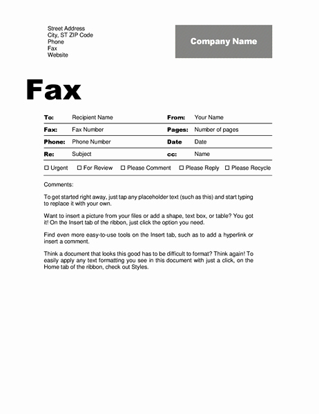 Fax Cover Sheet Template Word Inspirational Fax Cover Sheet Template Word