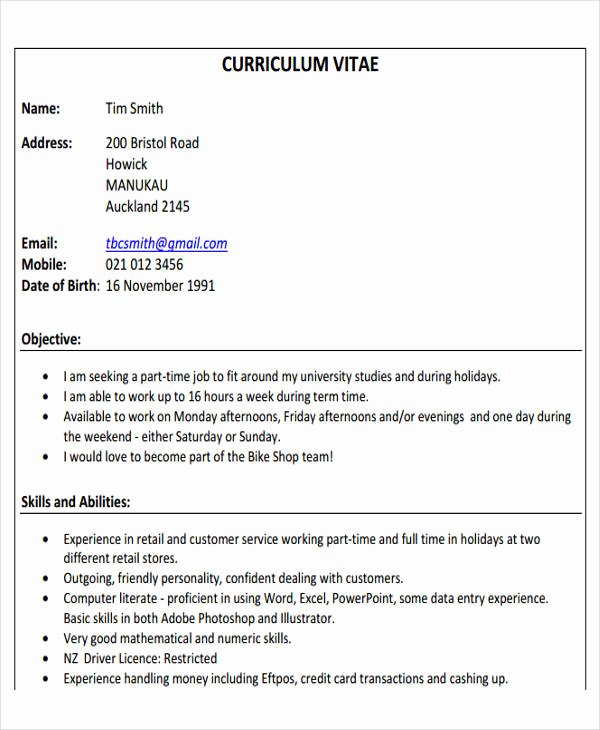First Job Resume Template Best Of 14 First Resume Templates Pdf Doc