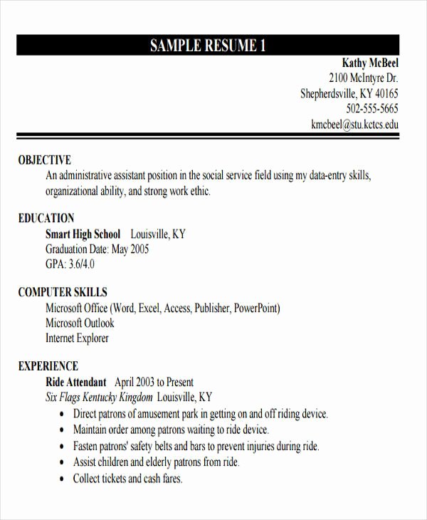 First Job Resume Template Inspirational 14 First Resume Templates Pdf Doc