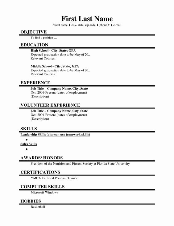First Job Resume Template Lovely First Job Resume Google Search Hhhhh