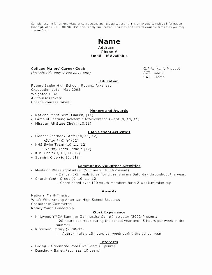 First Job Resume Template Unique Work Resume for High School Student – Wikirian