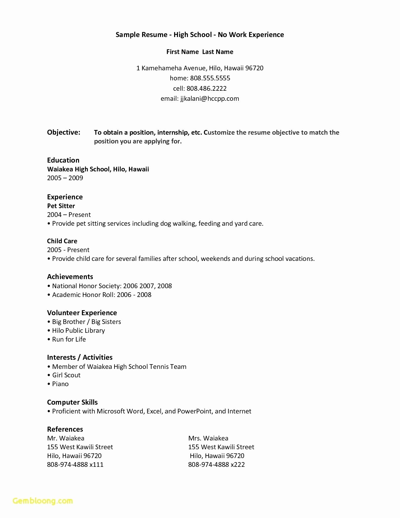 First Time Job Resume Best Of 10 Resume for First Job Out College